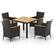 Alt View 9. Costway - 5 PCS Patio Dining Table Set for 4 Rattan Conversation Set with Umbrella Hole - Brown + Natural.