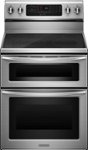 Front. KitchenAid - Architect Series II 30" Self-Cleaning Freestanding Double Oven Electric Range - Stainless steel.