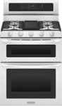 Front Zoom. KitchenAid - 30" Self-Cleaning Freestanding Double Oven Gas Convection Range - White.