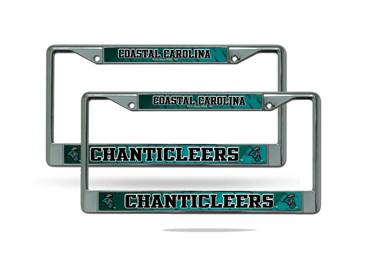 Coastal Carolina Chanticleers Chrome Metal License Plate Frame - Set of 2 Frames