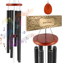 VEVOR - Wind Chimes for Outside, 41 in, Deep Tone Wind Chimes with 6 Tubes, Unique Large Memorial Wind Chimes for Anniversary - Black