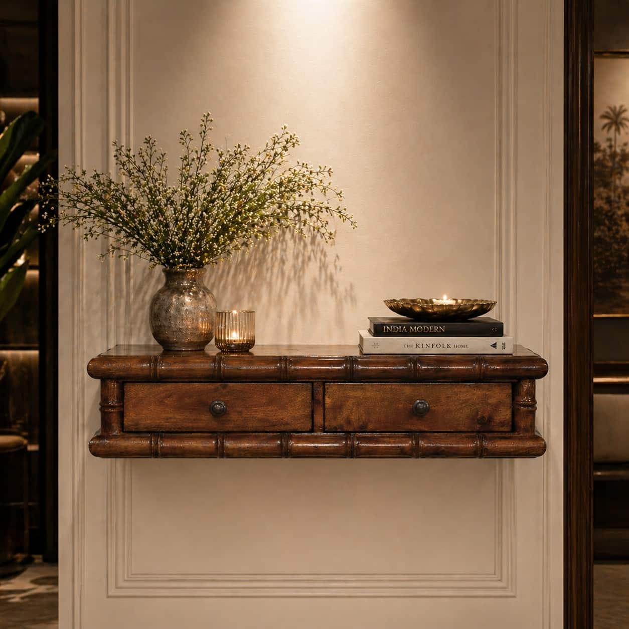 Artisan Furniture - Solid Wood Bamboo Two Drawer Console Table - Brown price history on PriceWatchPro