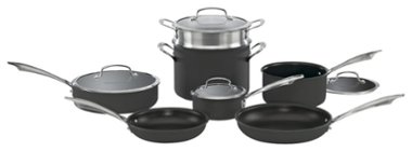 Cuisinart - Dishwasher Safe Anodized 11 Piece Cookware Set - Black - Angle_Zoom