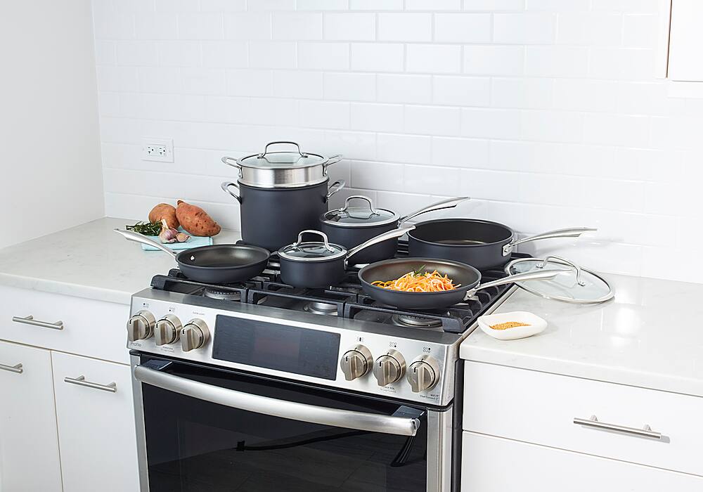 Alt View 13. Cuisinart - Dishwasher Safe Anodized 11 Piece Cookware Set - Black.