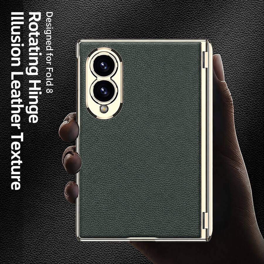 Multi Rigid Structure Dteck Shockproof Leather Texture Case for Samsung Galaxy Z Fold8, Rigid ...