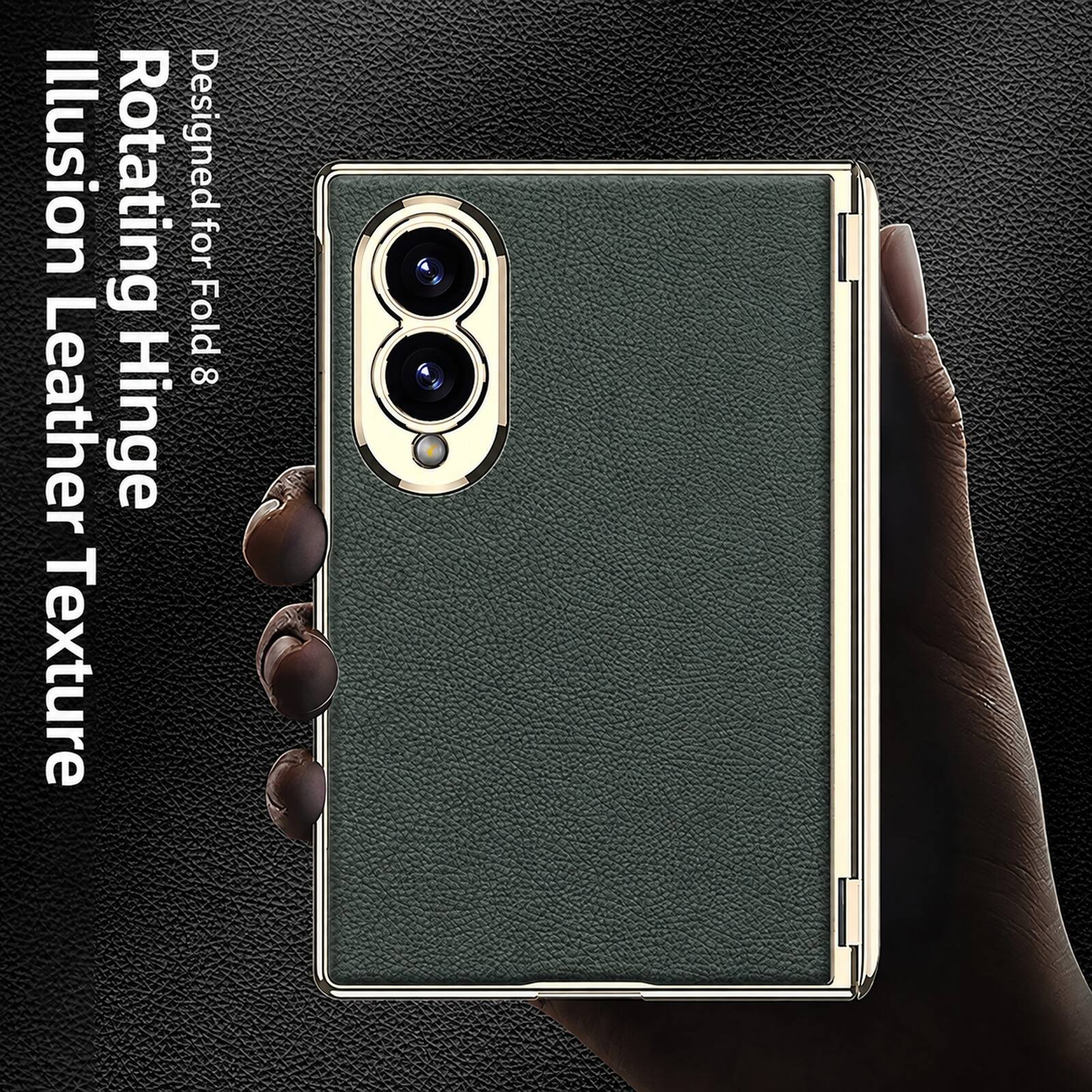Dteck Shockproof Leather Texture Case for Samsung Galaxy Z Fold8, Rigid ...