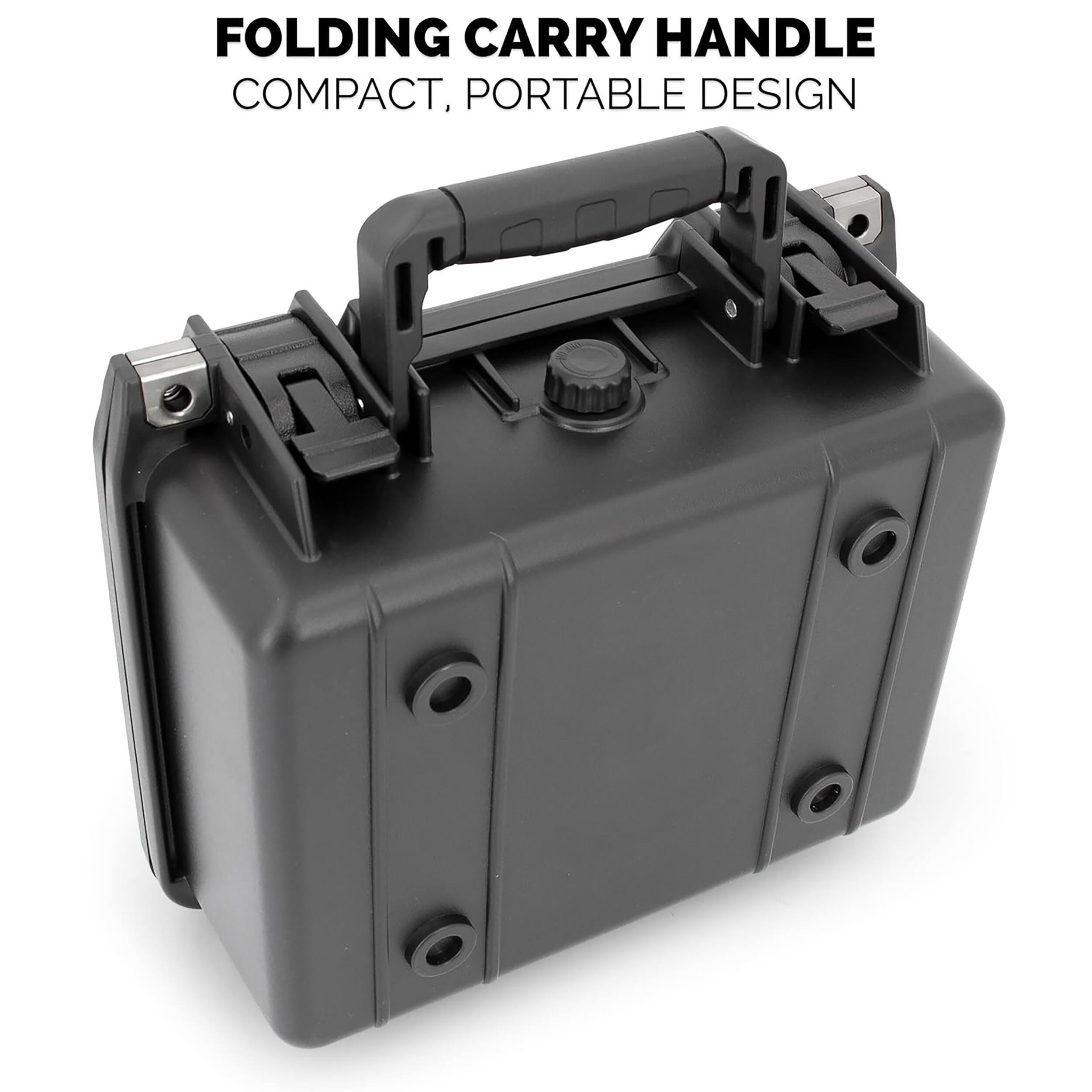 FOLDING CARRY HANDLE  
COMPACT, PORTABLE DESIGN
