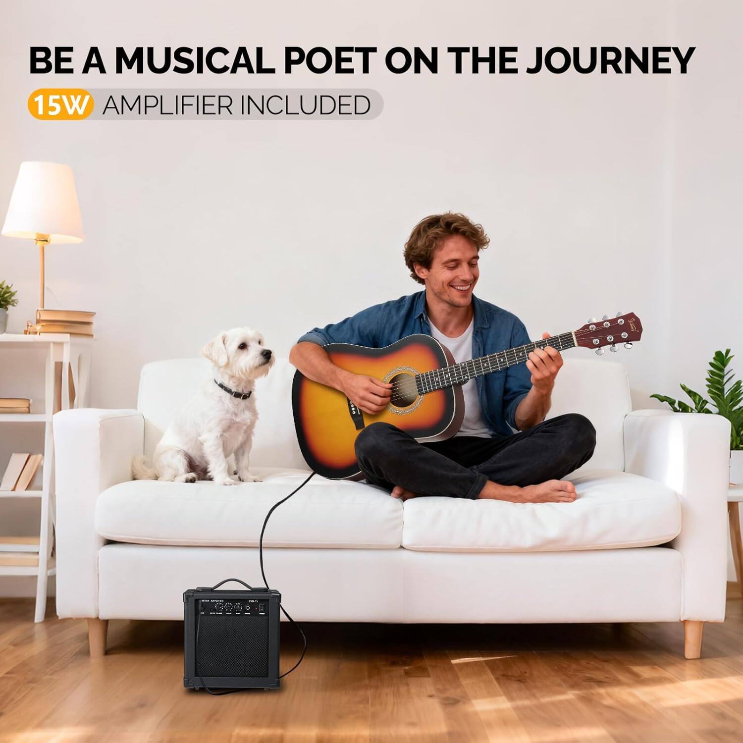 BE A MUSICAL POET ON THE JOURNEY  
15W AMPLIFIER INCLUDED