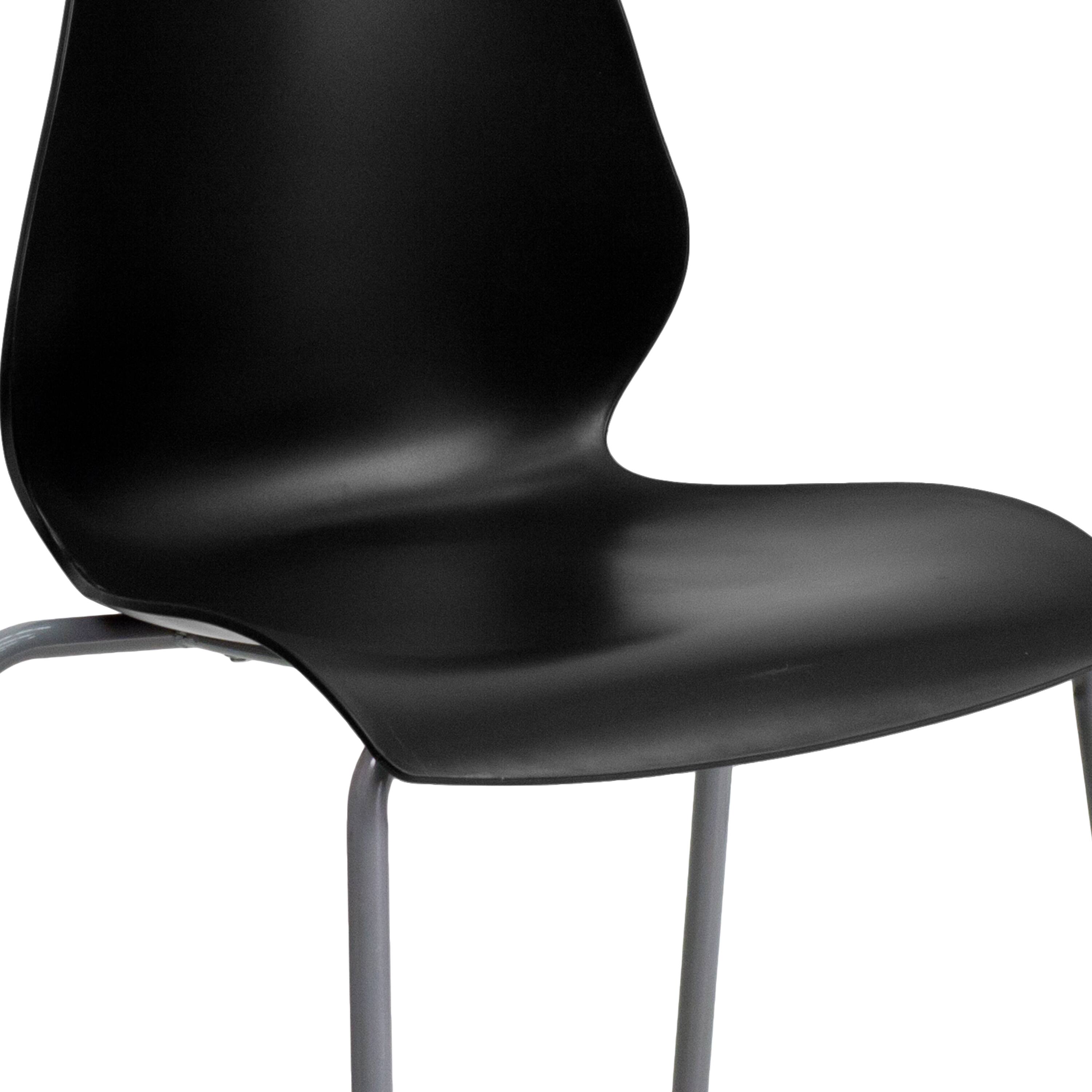 Alt View 9. Emma + Oliver - Multipurpose Home Office Stack Chair with Lumbar Support - Black.