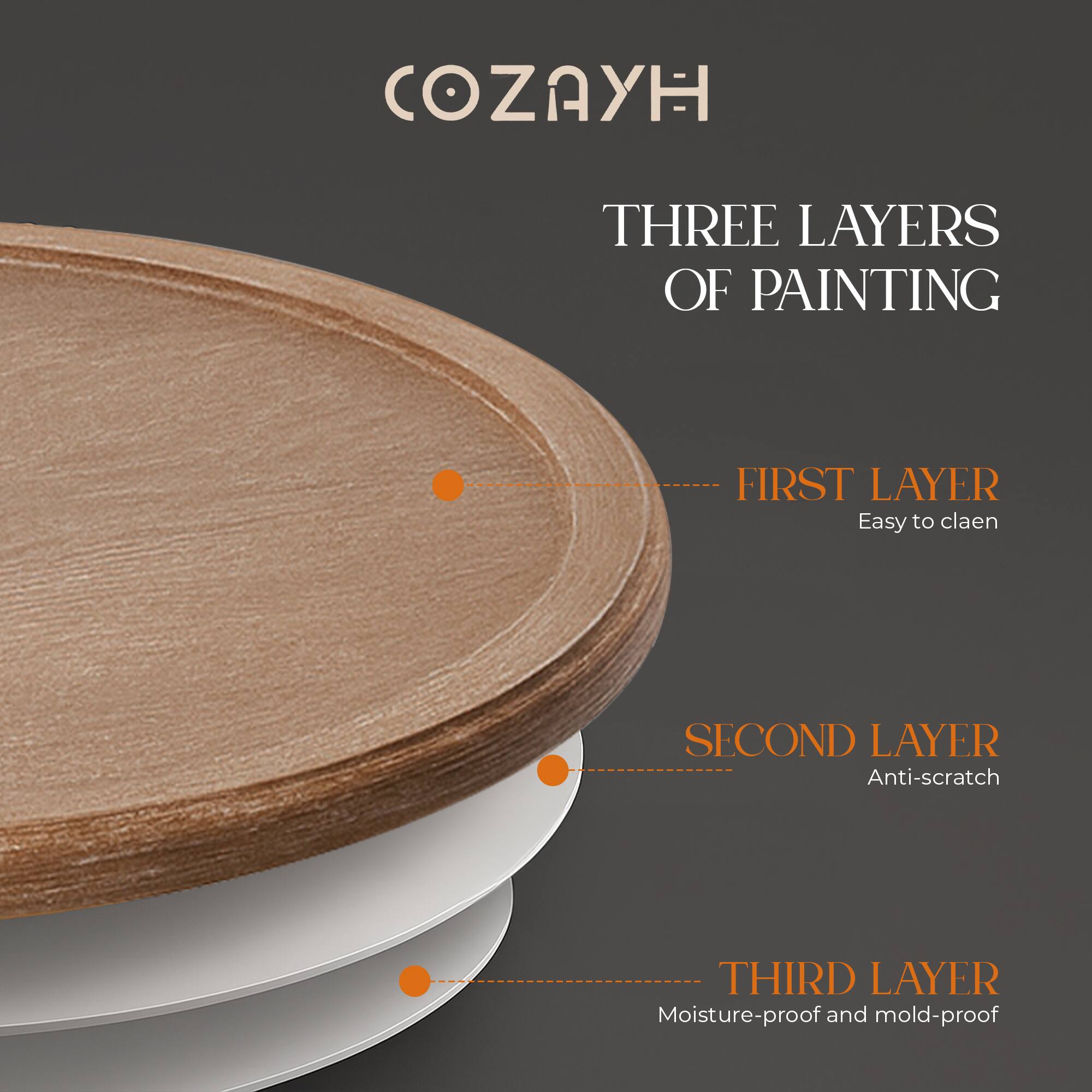 COZAYH

THREE LAYERS OF PAINTING

FIRST LAYER  
Easy to clean

SECOND LAYER  
Anti-scratch

THIRD LAYER  
Moisture-proof and mold-proof