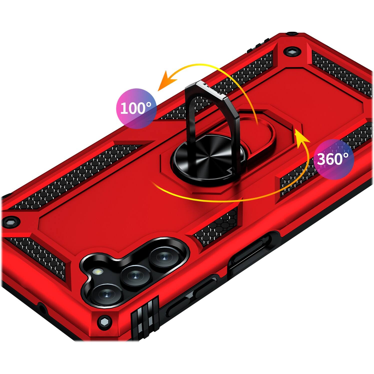 Alt View 15. SaharaCase - Military Kickstand Series Case for Samsung Galaxy A13 5G - Red.