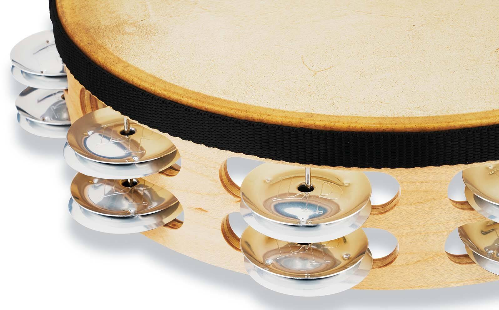 Left. Latin Percussion - Pro 10 Double Row Tambourine Alum.