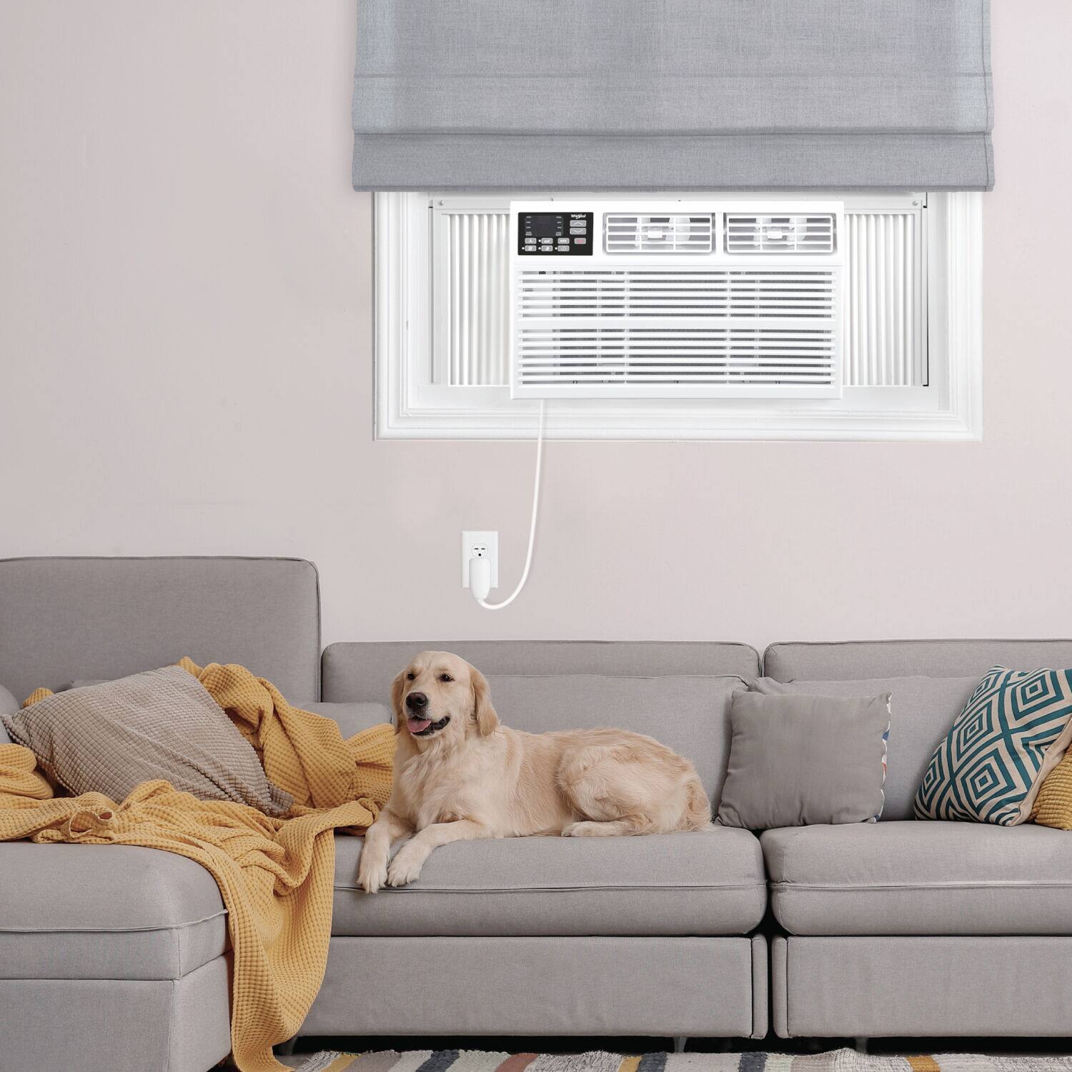 Alt View 15. Whirlpool - 1,500 Sq. Ft. 23,200 BTU 230V Window Mounted Air Conditioner with Supplemental Heat - White.