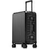 Front. LUGGEX - LUGGEX 20 Inch Carry On Luggage Zipperless Aluminum Frame Hardside 100% PC Suitcase 8010S - ZX-Core - Black.