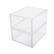 Front. Martha Stewart - Clear Plastic Desktop Storage Box with Half Moon Opening Pullout Drawer - 2 Pack - Clear.