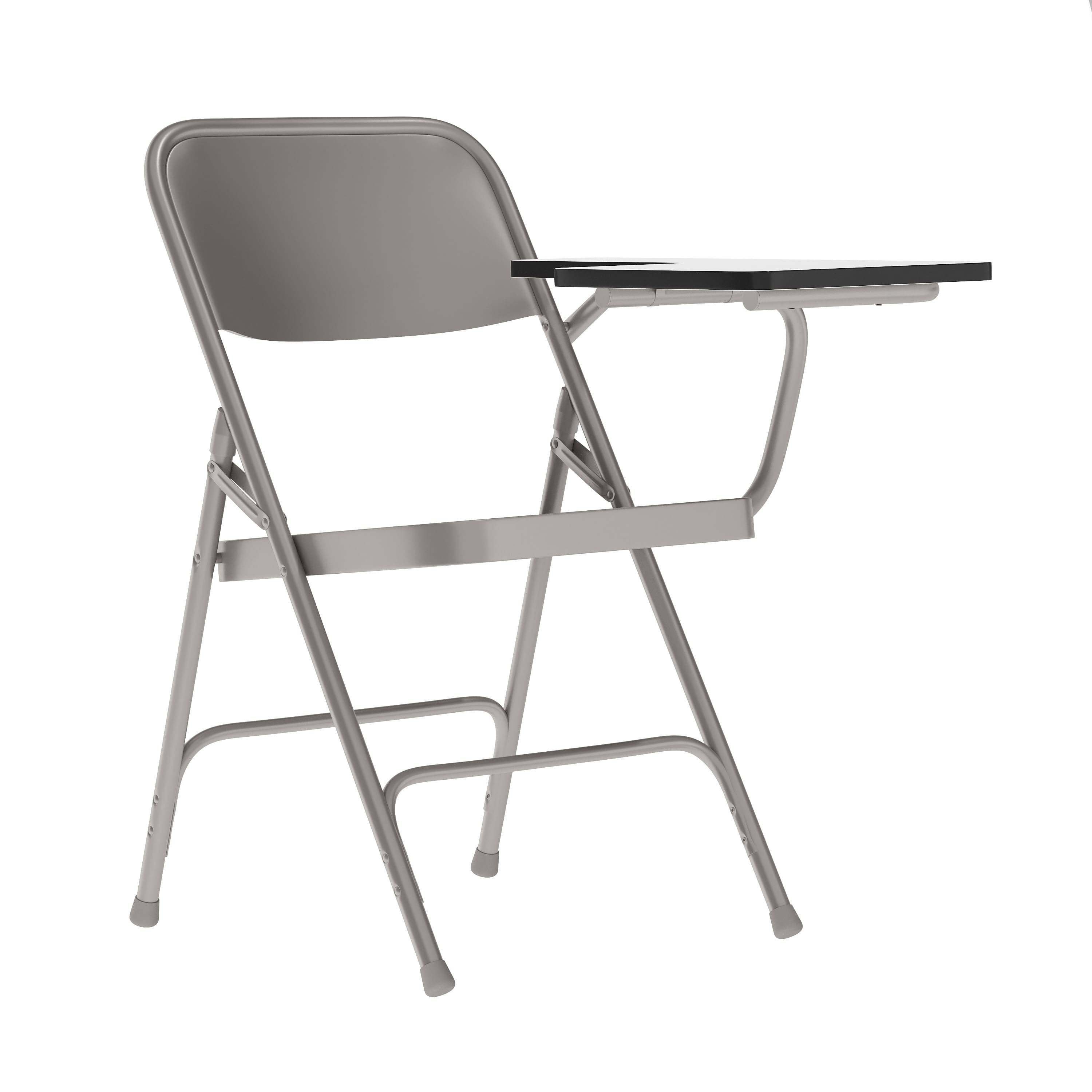Emma + Oliver - Premium Steel Folding Chair with Left Handed Tablet Arm - Event Chair - Beige