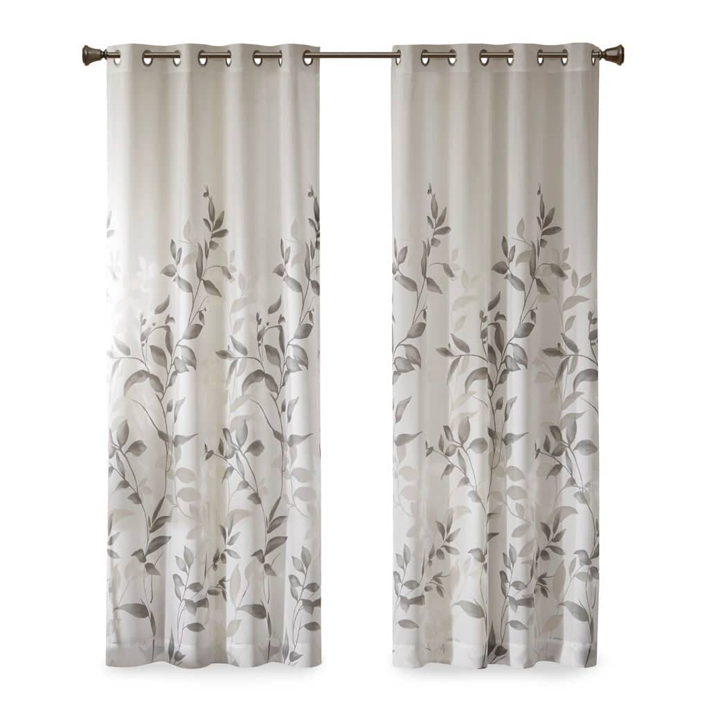 BreeBe - Burnout Printed Curtain Panel Pair(2 Pcs Window Panels) - Multicolor