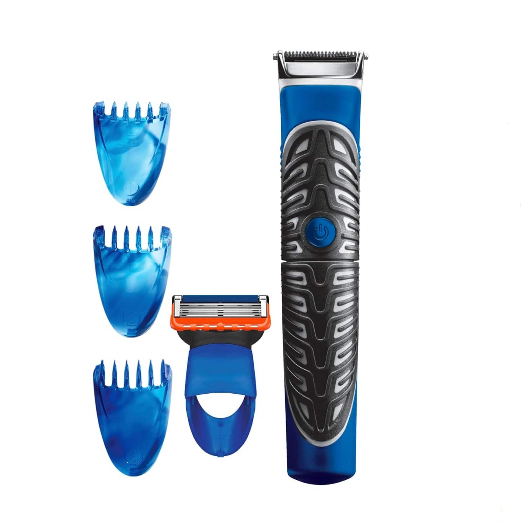 Dazzed Corner - Men's All-in-One Razor & Edger, Shave, Trim, 3 Comb Attachments - Blue
