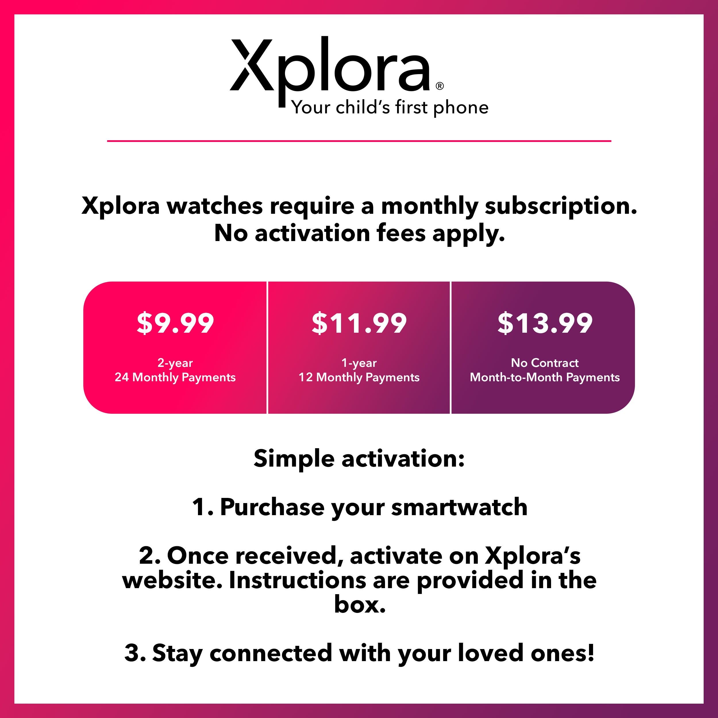 and Xplora - with X6Play SIM pre-installed Smart X6-GL-SF-BLACK Buy GPS Black Best Cell Watch Card Phone