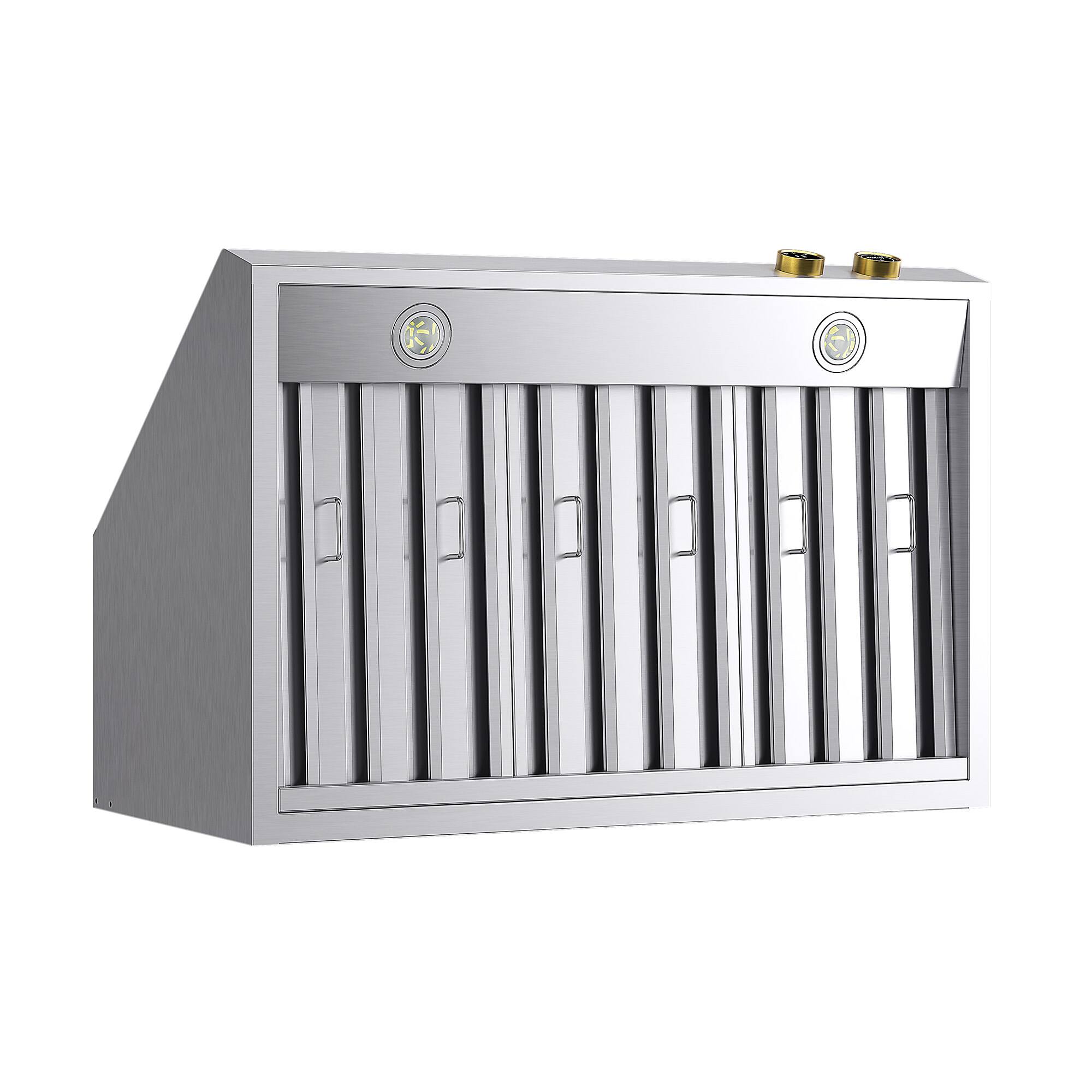 Alt View 9. Kucht - 36 in. 5.2 cu. ft. 6 Burners Dual Fuel Range for Propane Gas in Stainless Steel and Gold + Under Cabinet Range Hood - Stainless Steel with Gold Accents.