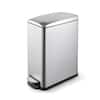 Front. Innovaze - 2.6 Gal./10 Liter Slim Stainless Steel Step-on Trash Can for Bathroom and Office - Sliver.