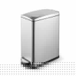 Innovaze - 2.6 Gal./10 Liter Slim Stainless Steel Step-on Trash Can for Bathroom and Office - Silver