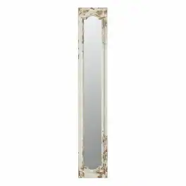 RYHNUYNE - Distressed Arched Floor Mirror, 11.8 x 1.6 x 69.3 in, Wood Frame, Leaning Design, Rustic Bedroom Decor - White