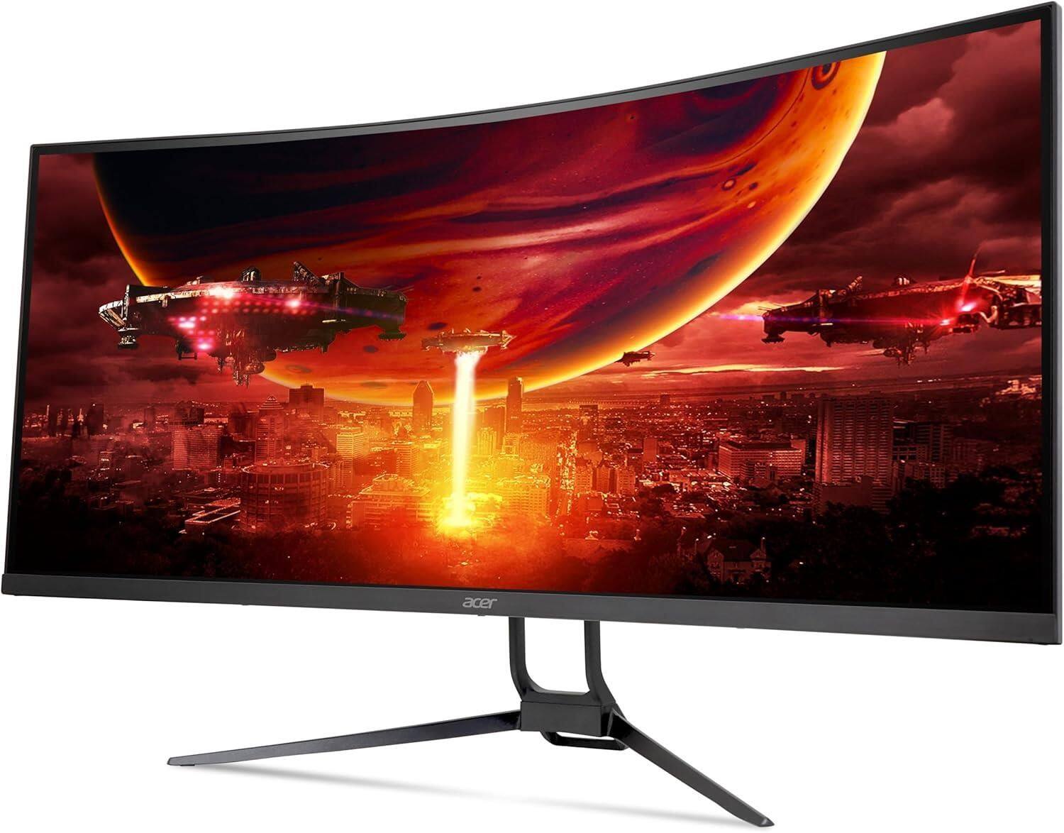 Angle. Acer - Nitro 34" Widescreen Gaming LED Monitor 180 Hz 3440x1440 300 Nit EDA343CUR V3 - Black.