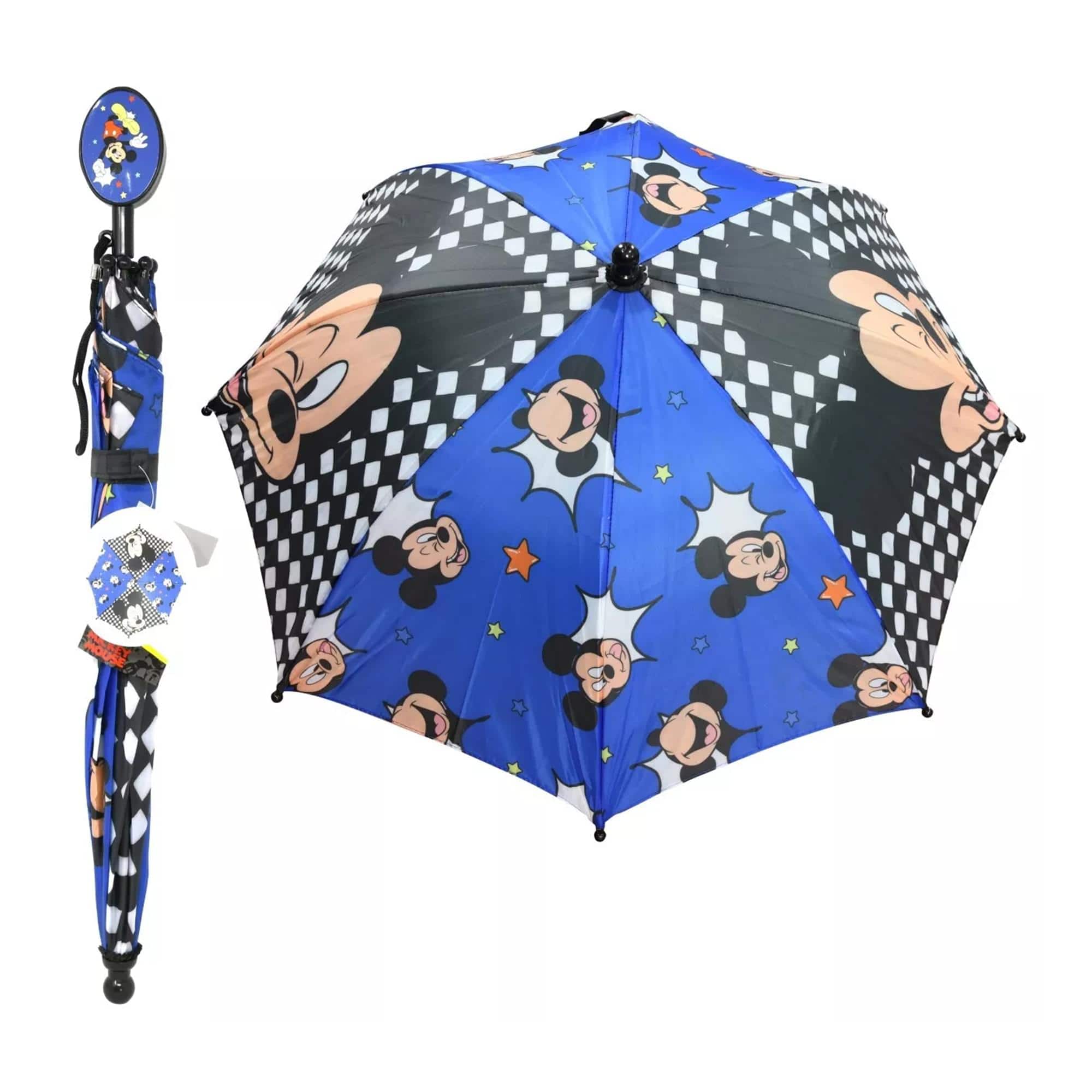 Disney - Mickey Mouse 21-Inch Kid's Umbrella With Clamshell Handle - Blue