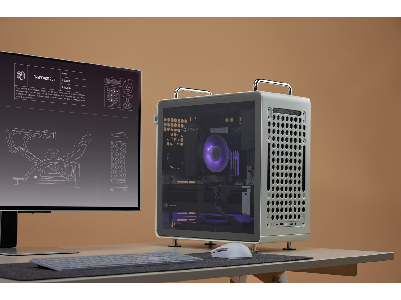 COOLER MASTER

FREEFORM 2.0

OPEN.
CUSTOM.
PERSONAL.

COOLER MASTER'S PREMIUM GAMING DESKTOP SERIES IS A MODULAR DESKTOP SYSTEM THAT IS DESIGNED TO BE CUSTOMIZED TO FIT YOUR NEEDS. WITH A VARIETY OF DESKTOP CASES, DESKTOP COMPONENTS, AND DESKTOP ACCESSORIES, YOU CAN CREATE YOUR OWN DESKTOP SYSTEM.