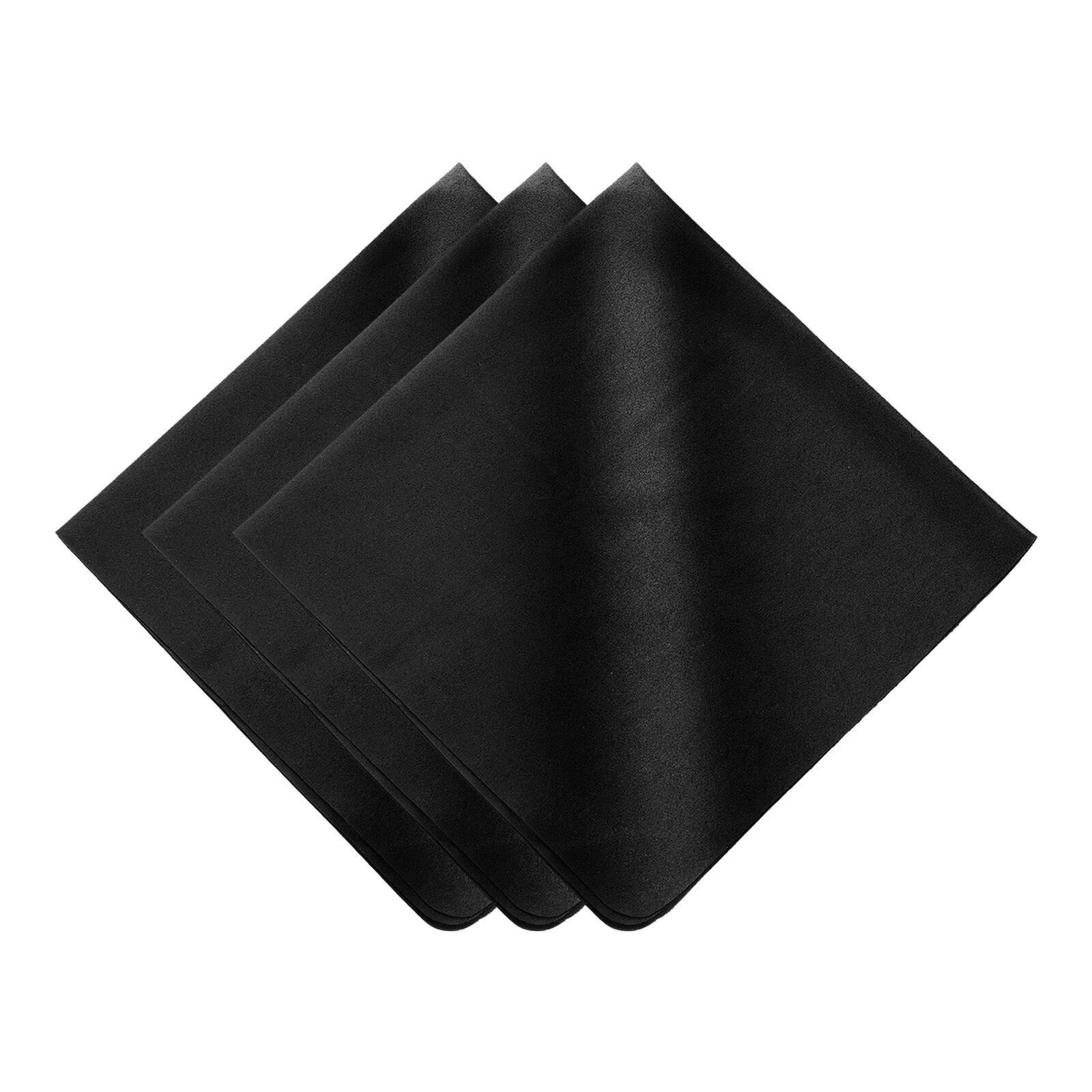 Front. Unique Bargains - 3pcs Soft Eyeglass Cloths, 15.8"x15.8" Microfiber Cleaning Cloth for Lens, Glasses, Jewelry, LCD Screens, Cameras - Black.