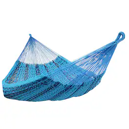 Sunnydaze - 2-Person Cotton and Nylon Woven Fabric Hammock - Blue