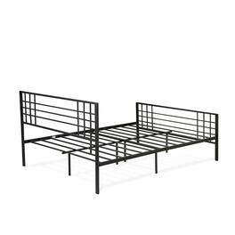 East West Furniture - Tyler Bed Frame with 9 Metal Legs - High-class Bed in Powder Coating Color - Black