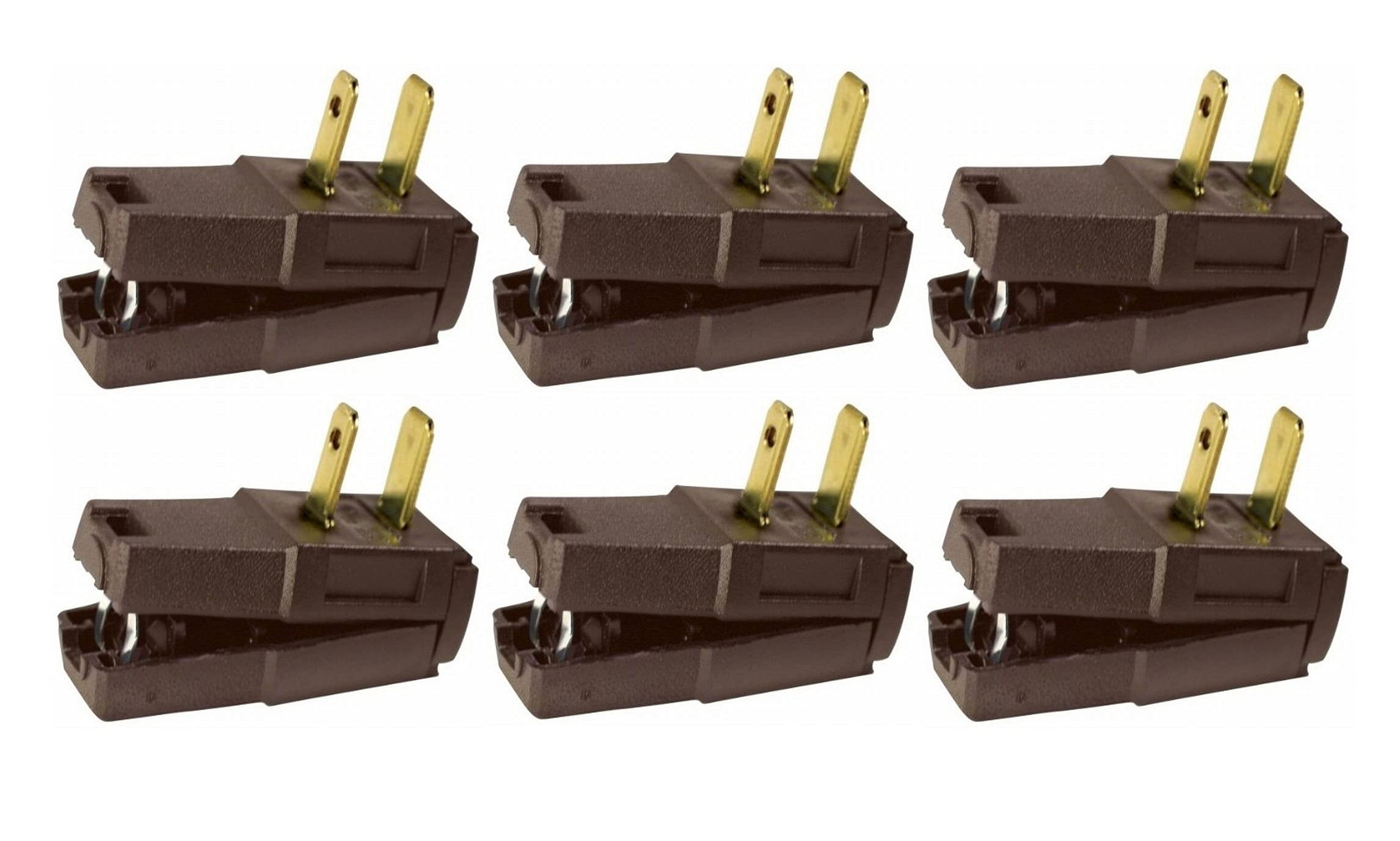 Leviton - C20-00321-000 Residential Easy-Wire Angle Plug - Brown