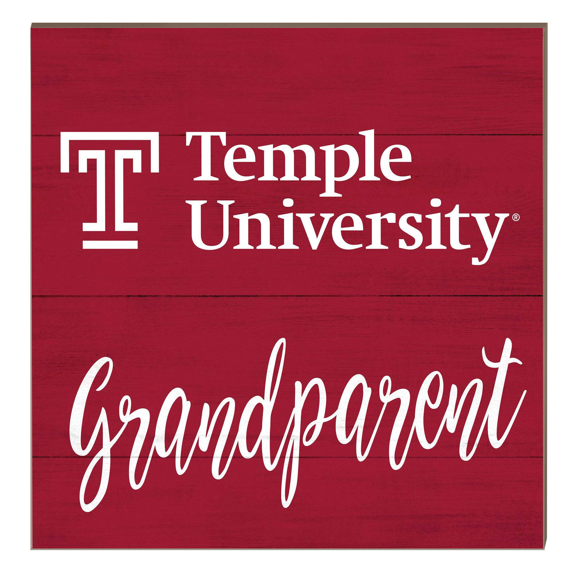Temple Owls 10" x 10" Grandparent Plaque