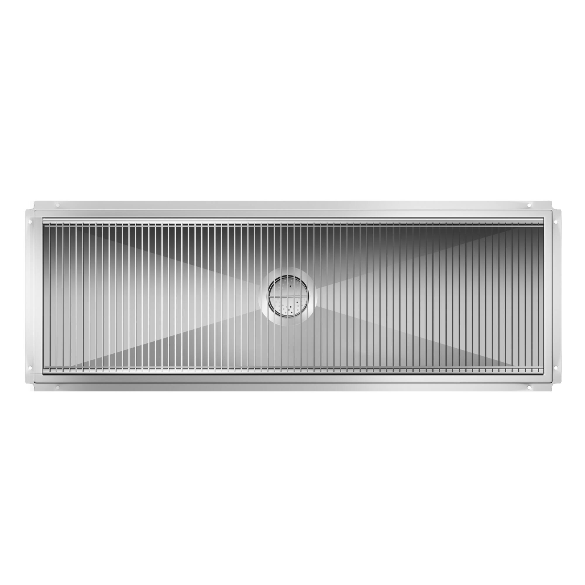 Alt View 1. Koolmore - 24" x 72" Stainless Steel Floor Trough Drain, 14-Gauge with Subway-Style Grating & Removable Drain Basket, NSF Listed - Stainless-Steel.
