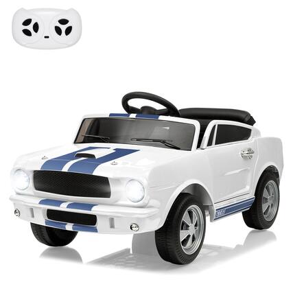 Front. Qeetex - Kids Ride on Car Toy,12v Licensed Shelby Electric Ride-on Car for Kids with Parent Remote Control - White.