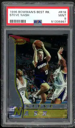 1996 Bowman's Best RK. #R18 Steve Nash Mint 9 PSA 51335997 IXE 9 Suns 13 XS 44 3 Steve Nash
