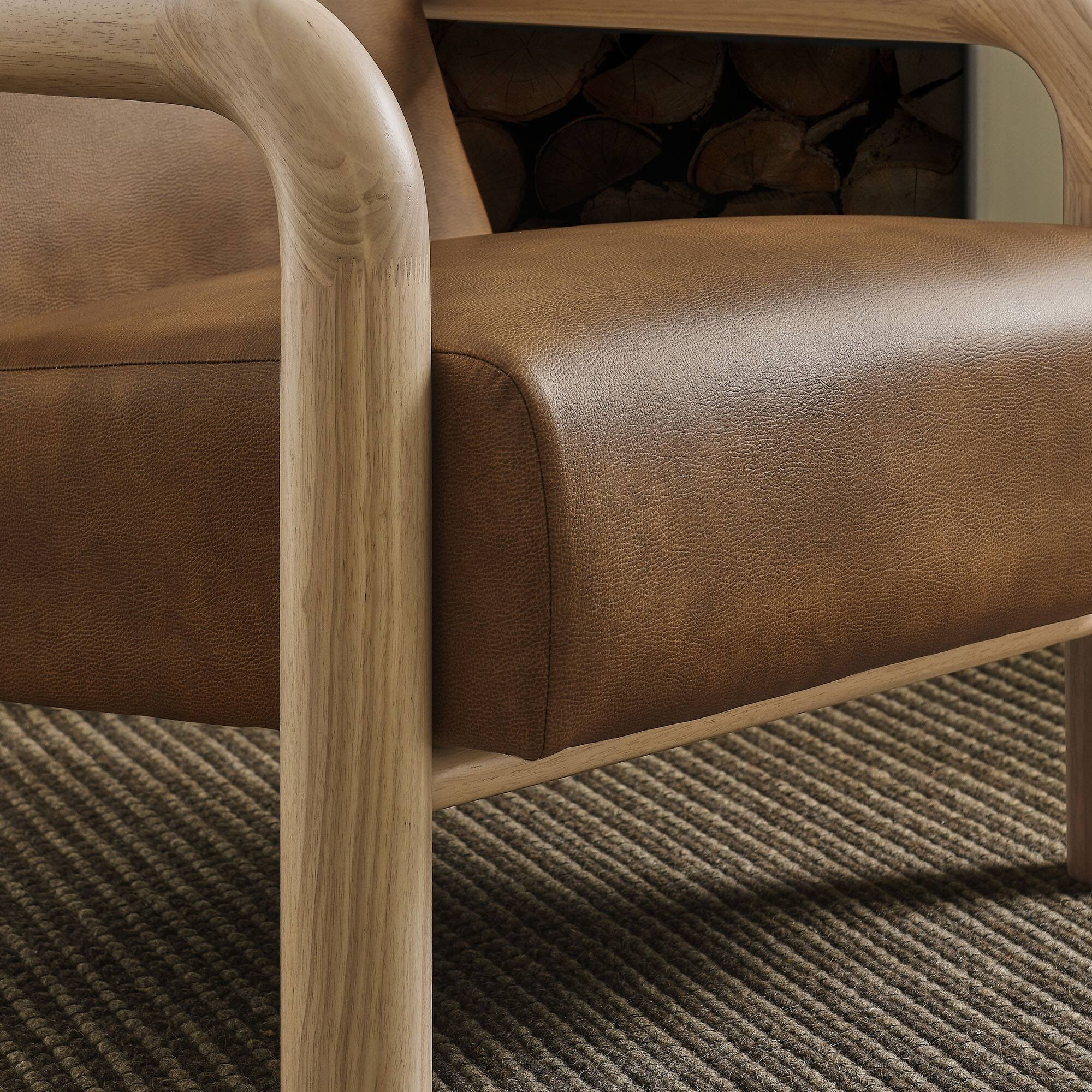 Alt View 1. Modway - Sereno Vegan Leather Accent Chair by Modway - Canyon Oak.