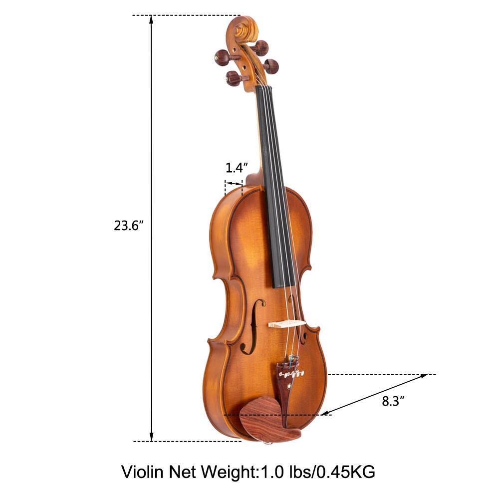 1.4" : 23.6" 8.3" Violin Net Weight: 1.0 lbs/0.45KG
