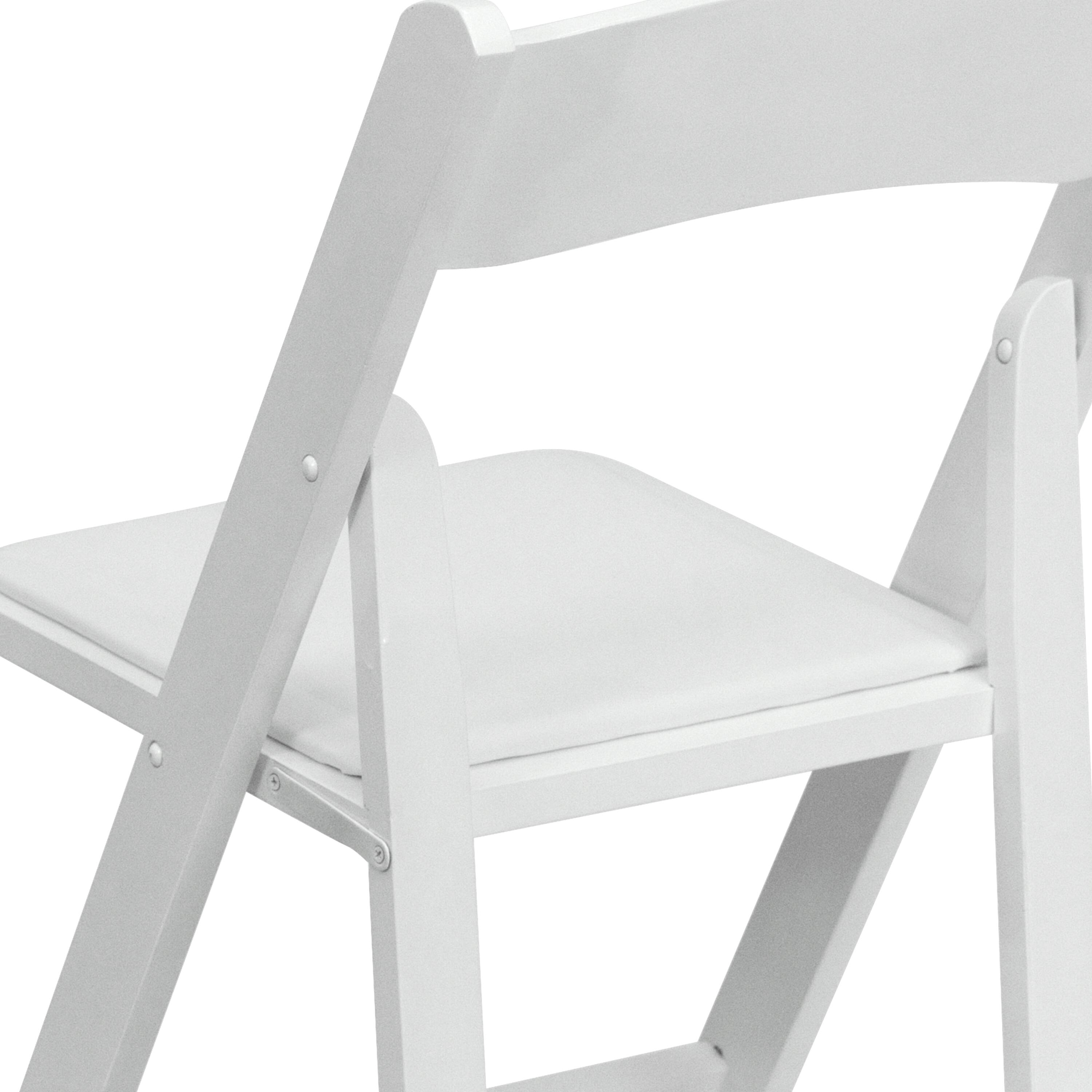 Alt View 10. Emma + Oliver - 2 Pack Wedding Party Event Wood Folding Chair with Vinyl Padded Seat - White.