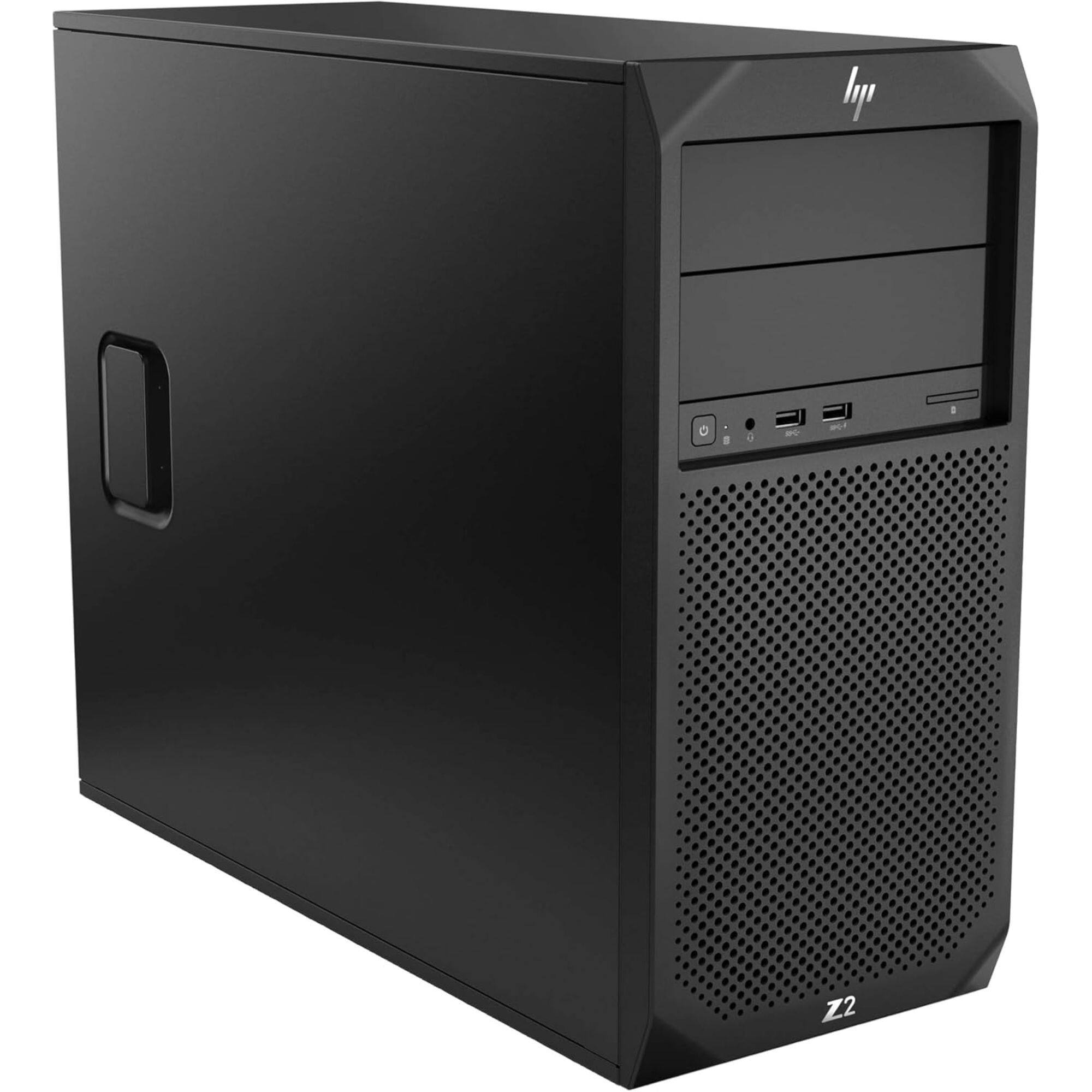 Alt View 2. HP - Z2 Tower G4 Workstation Intel Xeon E-2144G 3.6 GHz 16 GB DDR4 512 GB SSD NVIDIA Quadro P2000 Windows 11 Pro Desktop - Black.