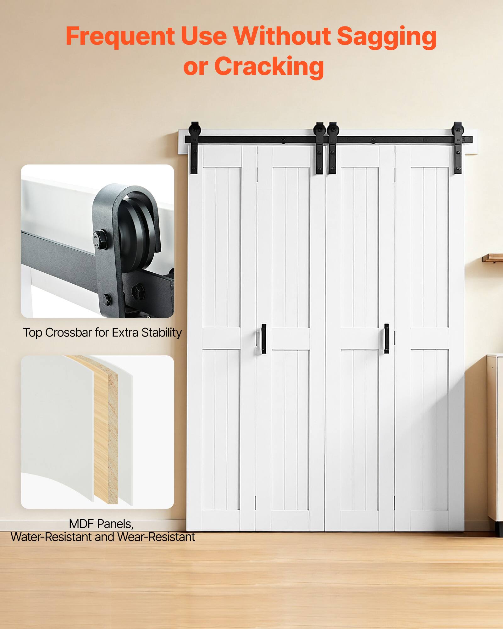 Frequent Use Without Sagging or Cracking

Top Crossbar for Extra Stability

MDF Panels, Water-Resistant and Wear-Resistant