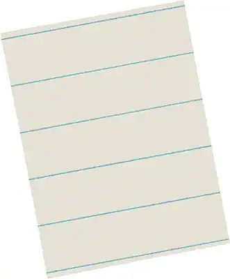 Front. Pacon - Newsprint Theme Paper, 8-1/2" x 11", Ruled, 500 Sheets/Pk - White.