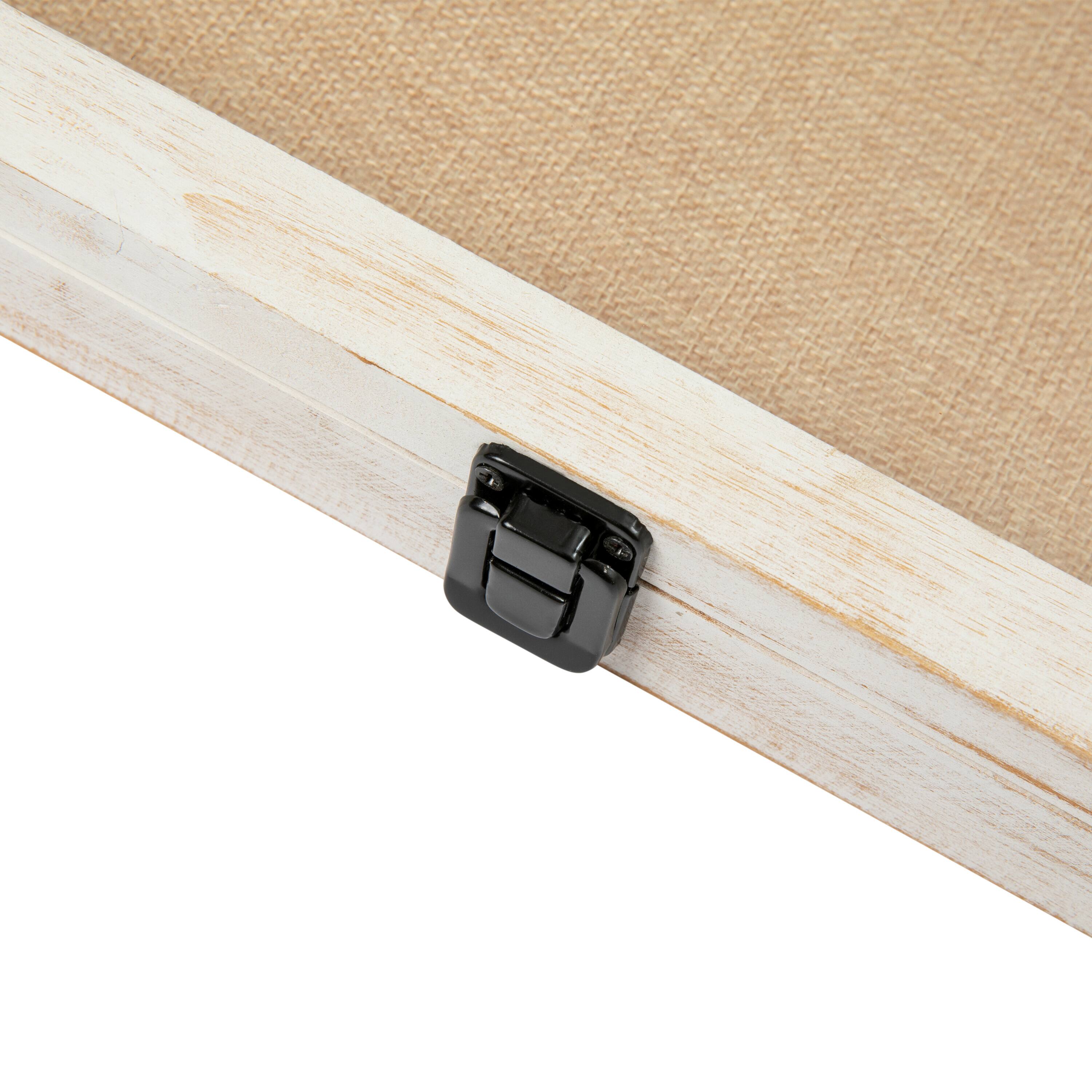 Alt View 8. Emma + Oliver - Presley Wooden Display Case with Foam Back Board, Linen Overlay and Included Push Pins - White Wash.