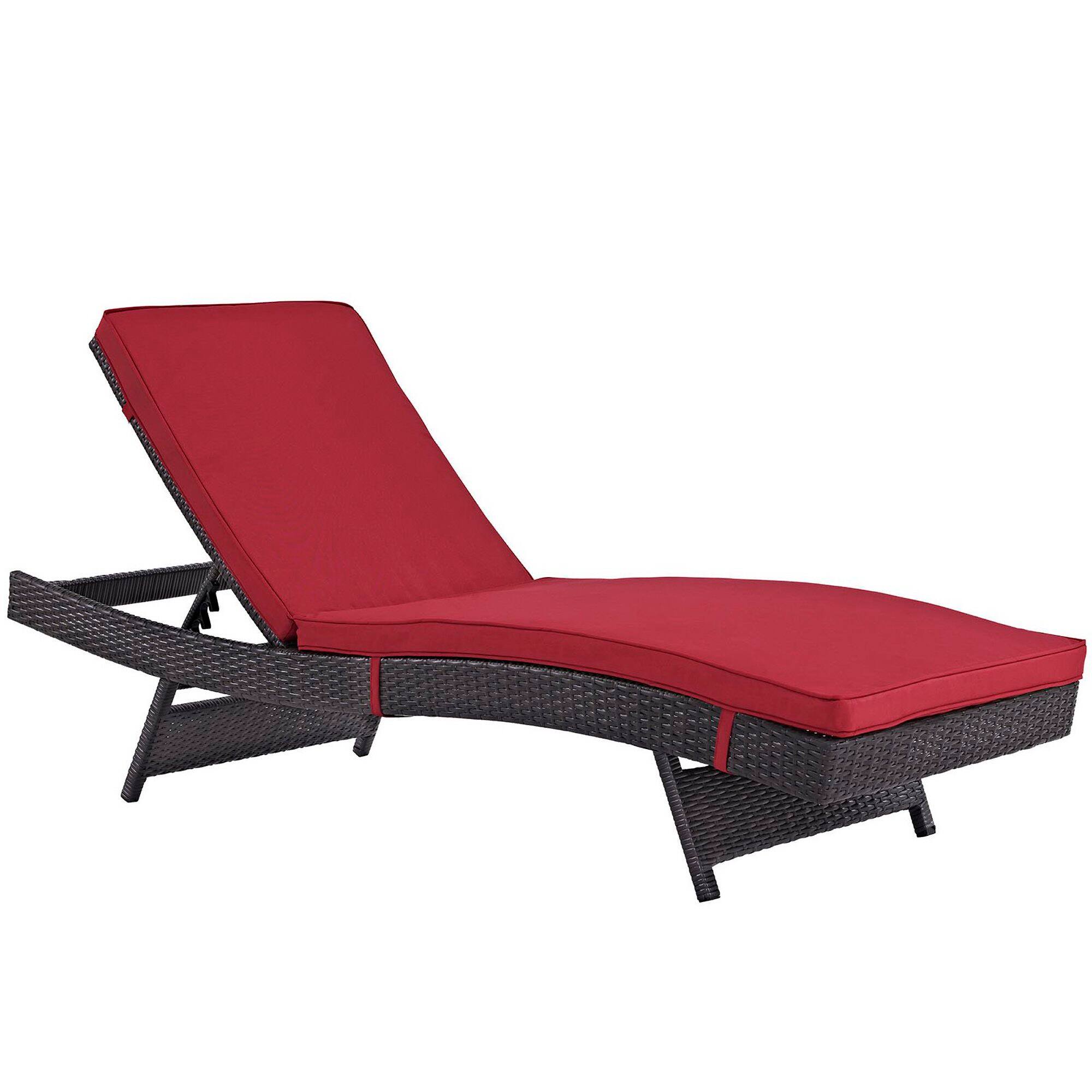 Angle. Modway - Convene Outdoor Patio Chaise by Modway - Espresso Red.