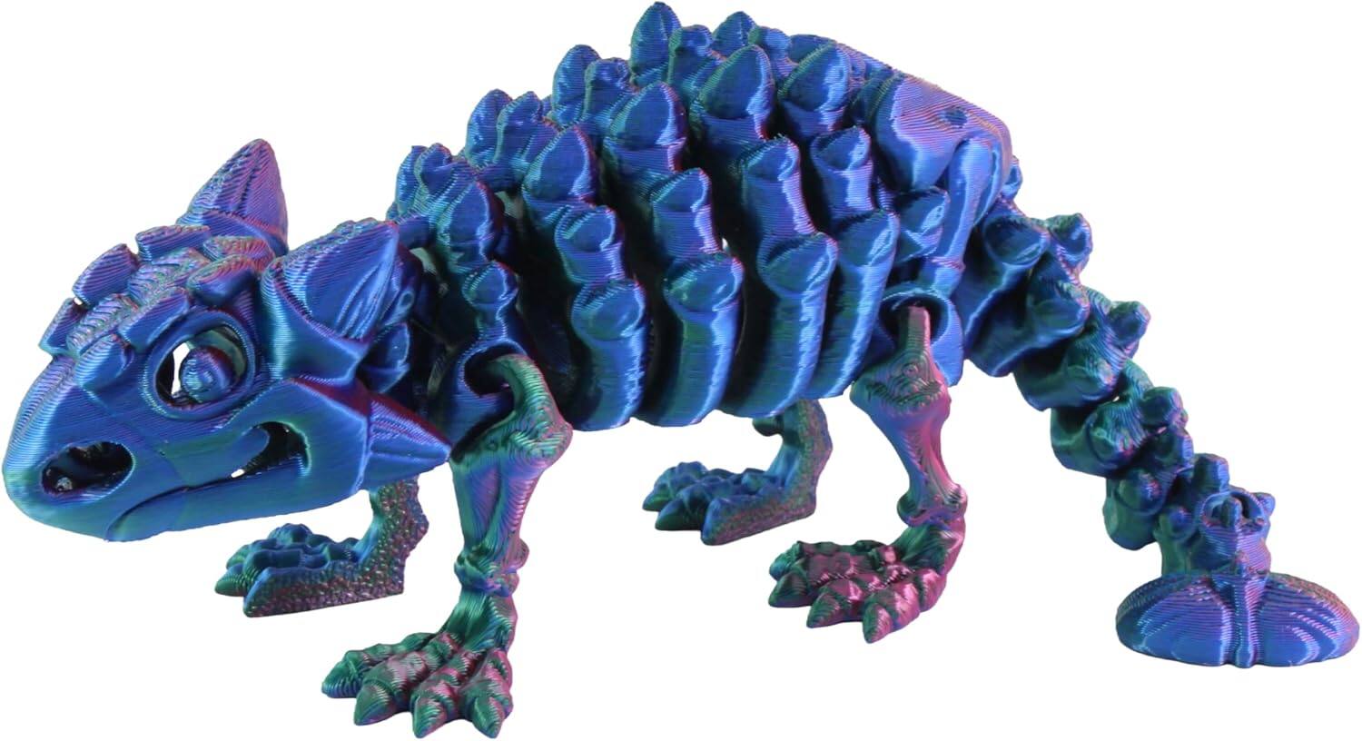 3D Printed Skeleton Ankylosaurus, Prehistoric Collectible Articulating Dinosaur 3D Figurine Desk Decoration by PowerTRC