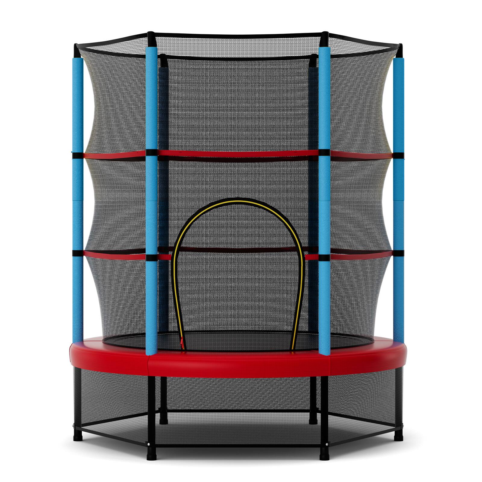 Alt View 9. Gymax - Gymax 55'' Mini Trampoline for Kids w/ Safety Enclosure Net & Seamless Design - Blue, Red.