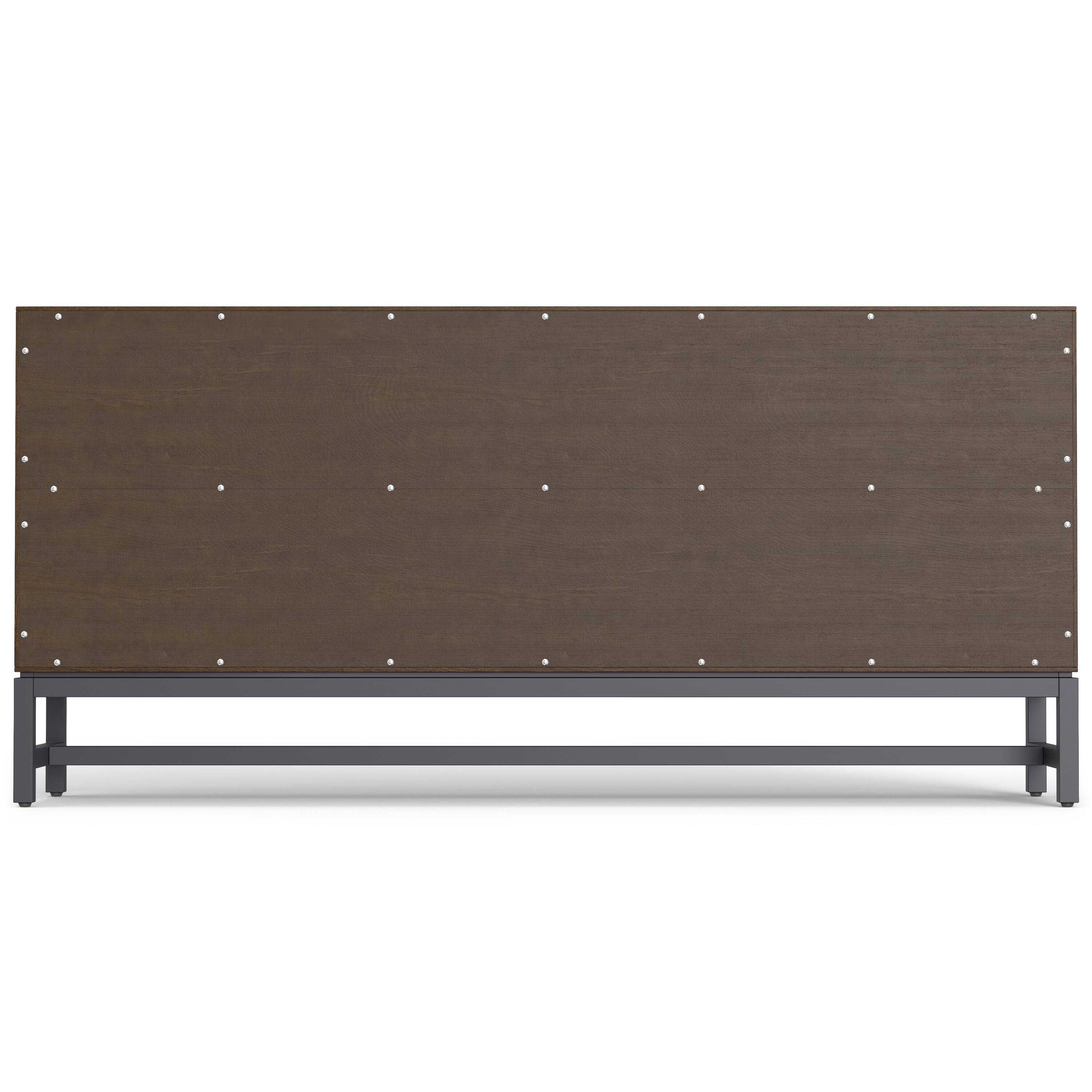 Back. Simpli Home - Banting SOLID HARDWOOD 30 inch x 64 inch Modern Industrial Low Wide Bookcase in Walnut Brown - Walnut Brown.