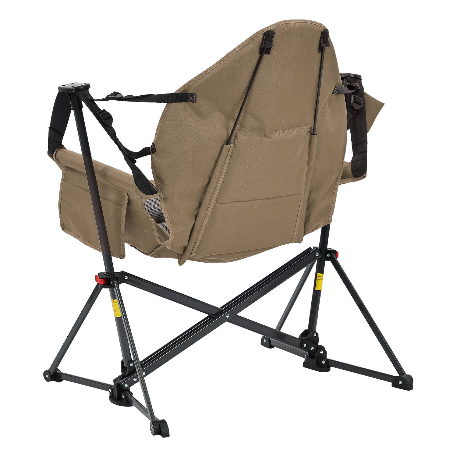 Alt View 1. Ainfox - Ainfox Oversized Camping Folding Chair,  Portable Heavy Duty Swing Chair Hammock - brown.